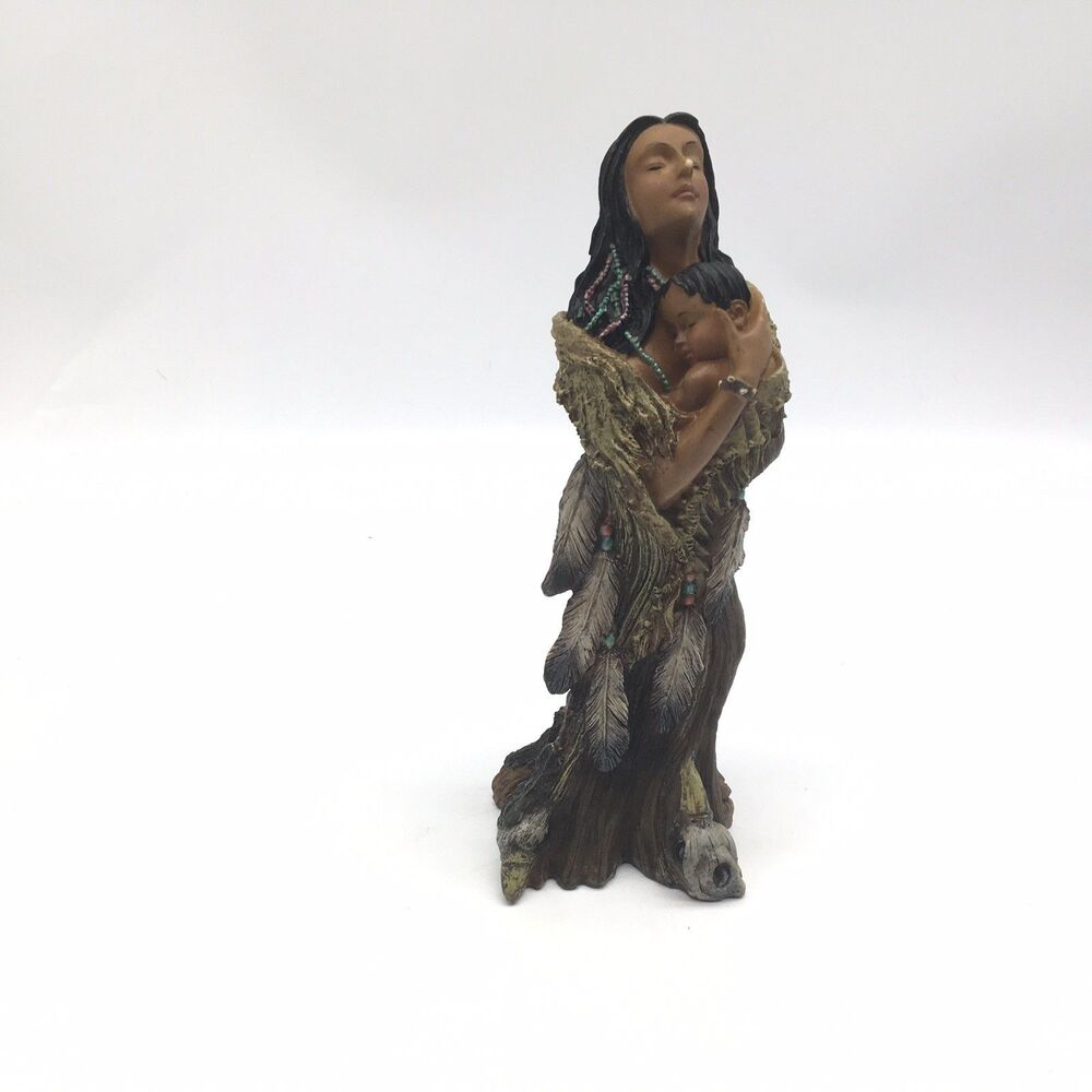 Old West Visions Native American Tree Spirit Lady & Baby Mother Figurine Statue